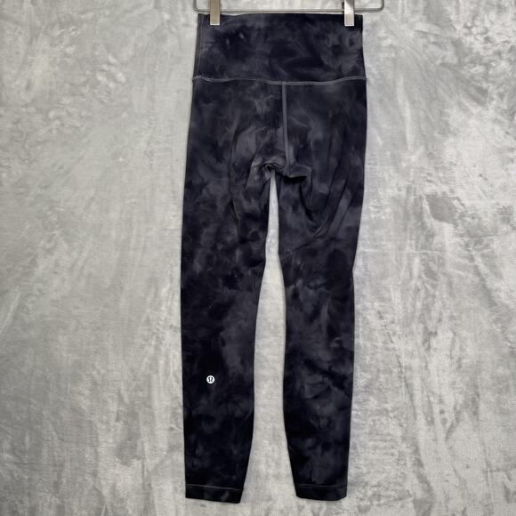 Lululemon Align Pants Womens 4 Black Gray High Rise Tie Dye Leggings Athleisure - Picture 2 of 6